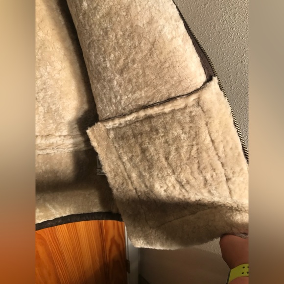 Men’s The Territory Ahead Leather Brown Sherpa Fur Lined Coat Mens Jacket Small - Picture 8 of 15